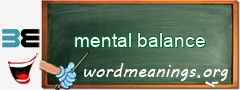 WordMeaning blackboard for mental balance